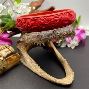 Cinnabar dragon bangle vintage